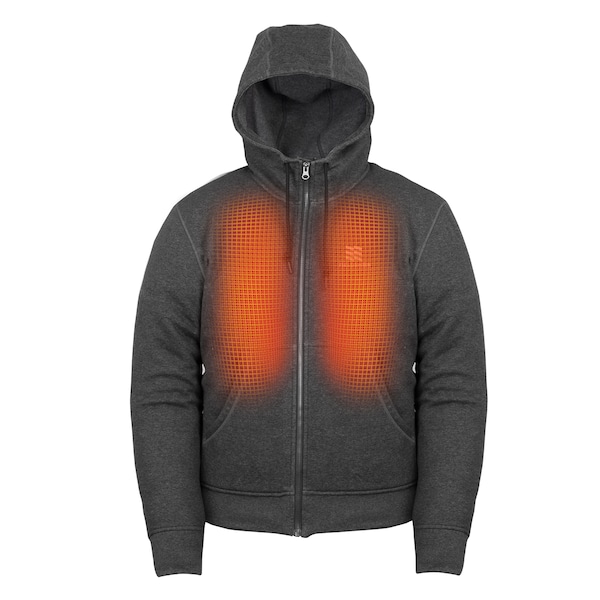 Mobile Warming Men's Full-Zip Heated Hoodie, Phase Plus, 4 Settings, Up to 10 hr Time, Zipper Closure, Dark Grey MWMJ18220320 - main